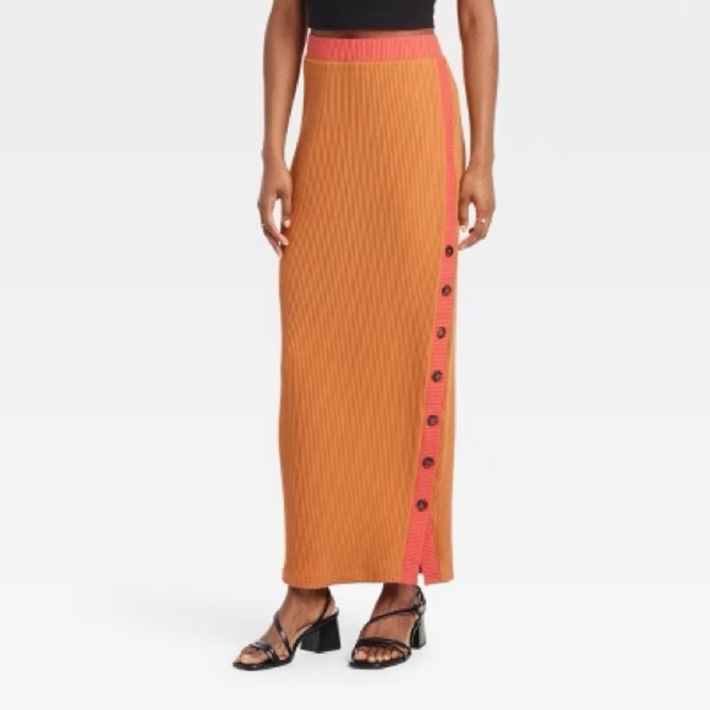 NWT Target Black history Month Ribbed Brown Maxi Skirt XXL